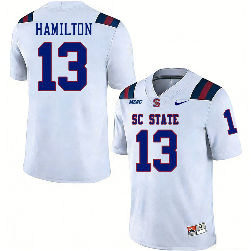 South Carolina State Bulldogs #13 Antonio Hamilton College Football Jerseys,Uniforms Stitched-White
